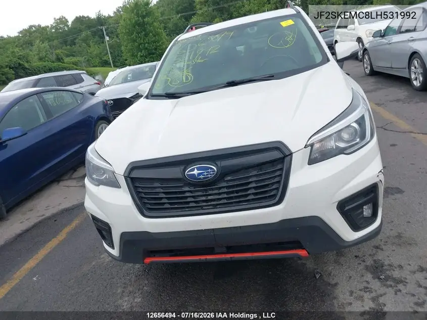2020 Subaru Forester Sport VIN: JF2SKEMC8LH531992 Lot: 12656494x