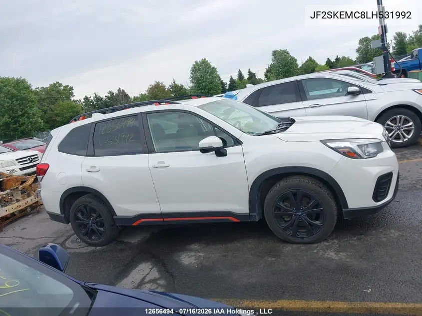 2020 Subaru Forester Sport VIN: JF2SKEMC8LH531992 Lot: 12656494x