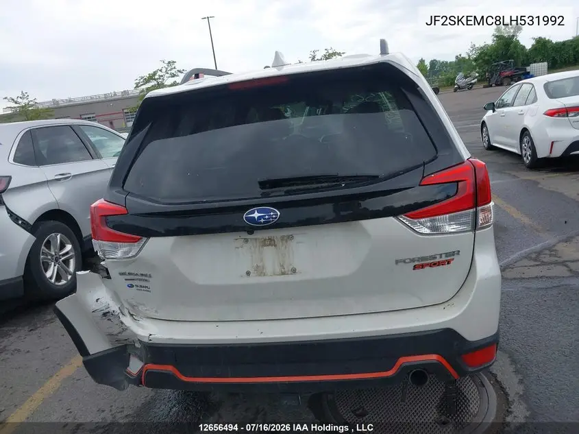 2020 Subaru Forester Sport VIN: JF2SKEMC8LH531992 Lot: 12656494x