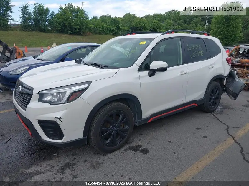 2020 Subaru Forester Sport VIN: JF2SKEMC8LH531992 Lot: 12656494x