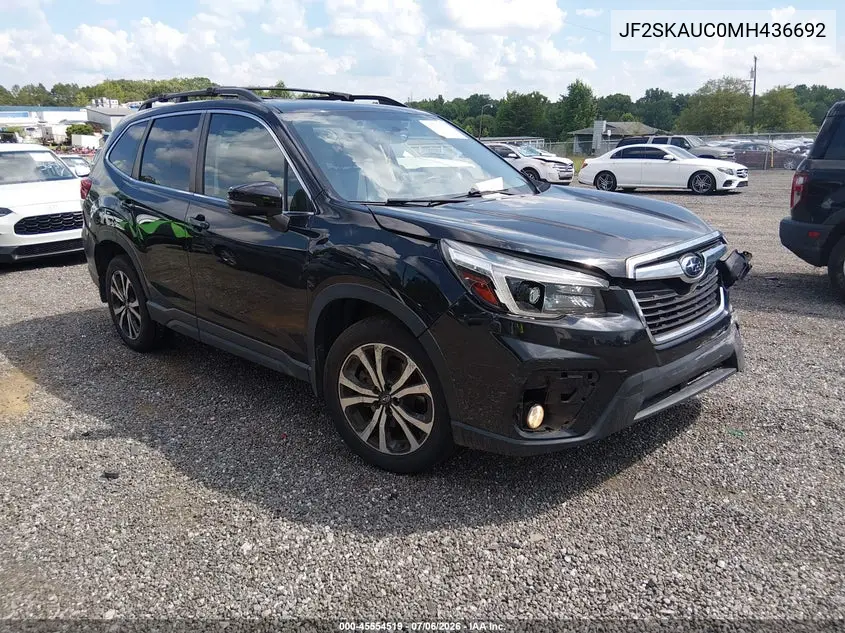 2021 Subaru Forester Limited VIN: JF2SKAUC0MH436692 Lot: 45554519