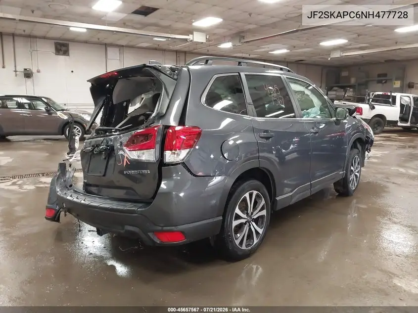 2022 Subaru Forester Limited VIN: JF2SKAPC6NH477728 Lot: 45657567