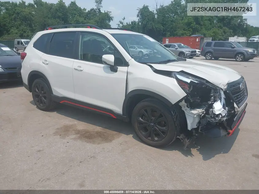 2024 Subaru Forester Sport VIN: JF2SKAGC1RH467243 Lot: 45595459