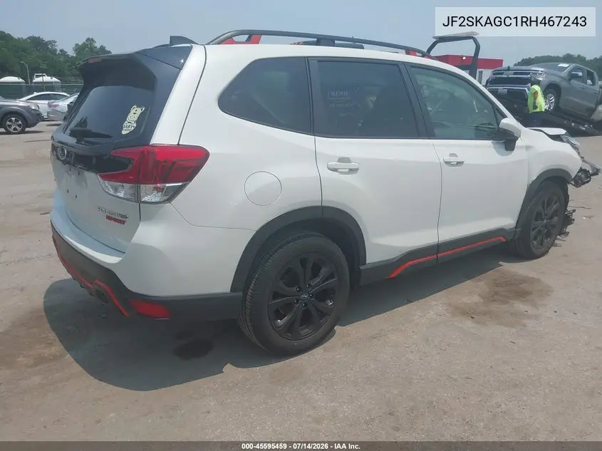 2024 Subaru Forester Sport VIN: JF2SKAGC1RH467243 Lot: 45595459