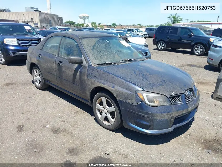 2006 Subaru Impreza 2.5I VIN: JF1GD67666H520753 Lot: 45257830