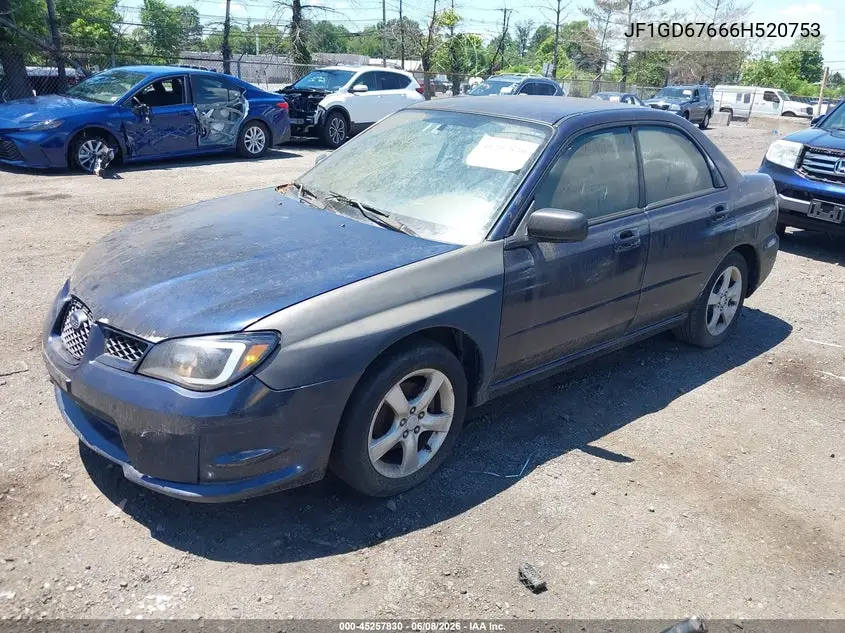 2006 Subaru Impreza 2.5I VIN: JF1GD67666H520753 Lot: 45257830