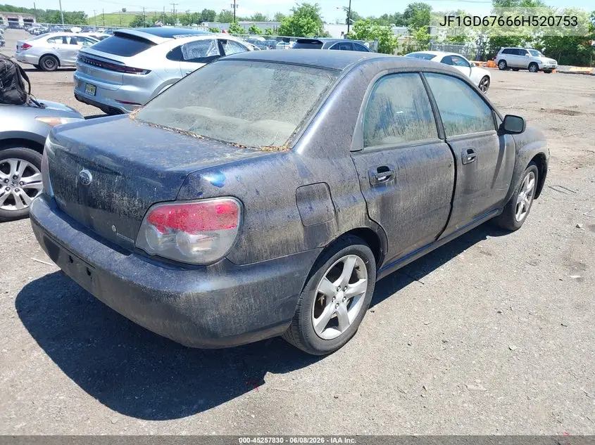 2006 Subaru Impreza 2.5I VIN: JF1GD67666H520753 Lot: 45257830