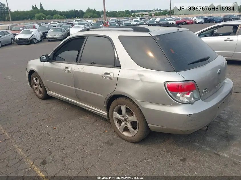 2006 Subaru Impreza 2.5I VIN: JF1GG67676H815934 Lot: 45674101