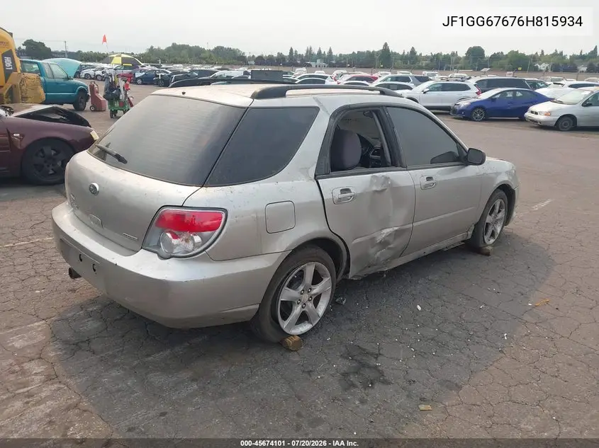 2006 Subaru Impreza 2.5I VIN: JF1GG67676H815934 Lot: 45674101