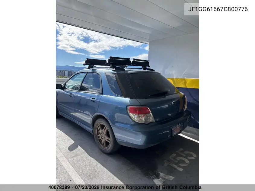 2007 Subaru Impreza 2.5I VIN: JF1GG61667G800776 Lot: 40078389