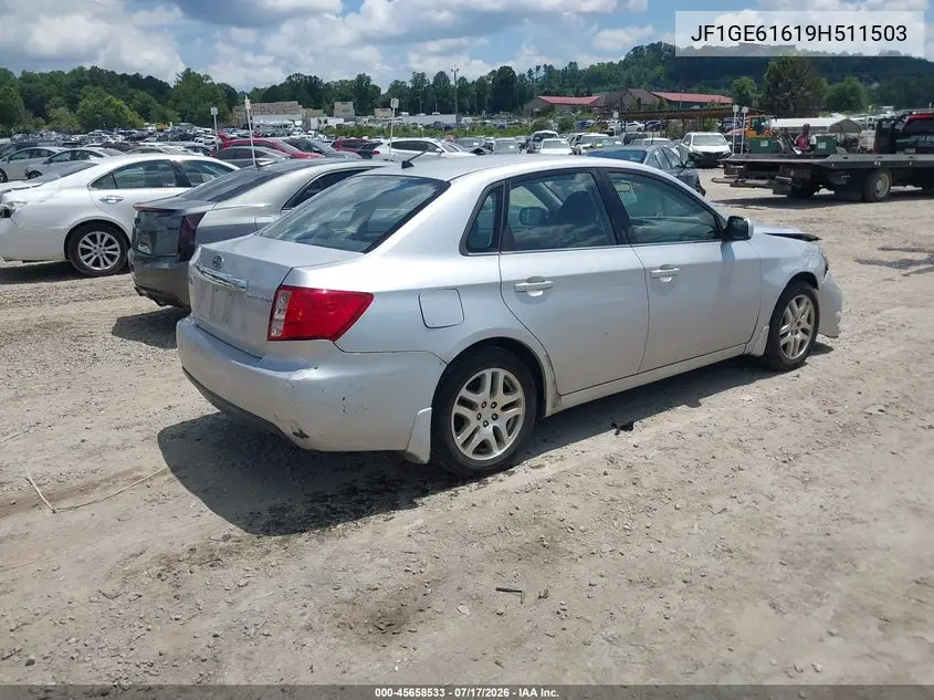 2009 Subaru Impreza 2.5I VIN: JF1GE61619H511503 Lot: 45658533