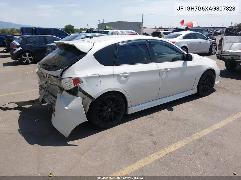 2010 Subaru Impreza Wrx VIN: JF1GH7G6XAG807828 Lot: 45619521