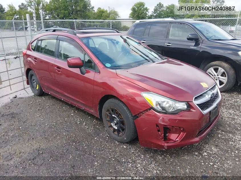 2012 Subaru Impreza 2.0I Sport Limited VIN: JF1GPAS60CH240887 Lot: 45595715