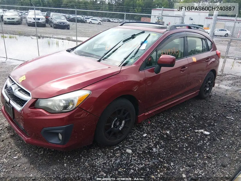 2012 Subaru Impreza 2.0I Sport Limited VIN: JF1GPAS60CH240887 Lot: 45595715