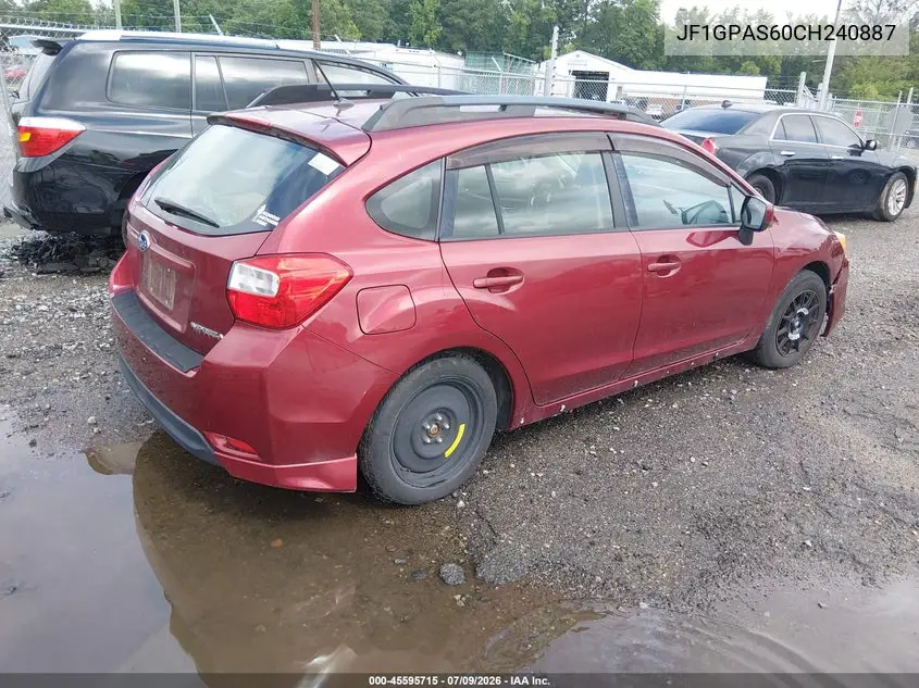 2012 Subaru Impreza 2.0I Sport Limited VIN: JF1GPAS60CH240887 Lot: 45595715