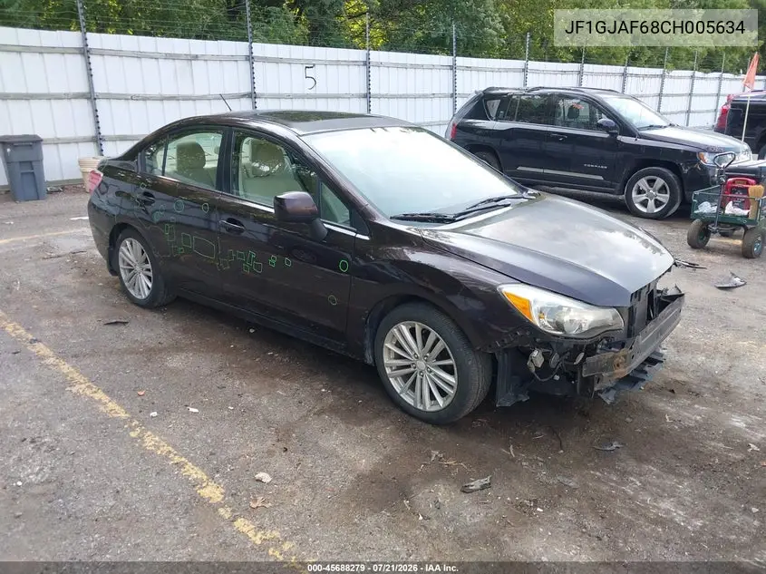 2012 Subaru Impreza 2.0I Premium VIN: JF1GJAF68CH005634 Lot: 45688279