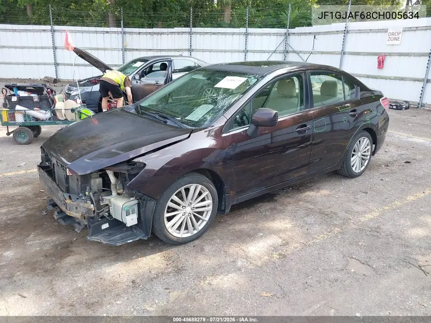 2012 Subaru Impreza 2.0I Premium VIN: JF1GJAF68CH005634 Lot: 45688279