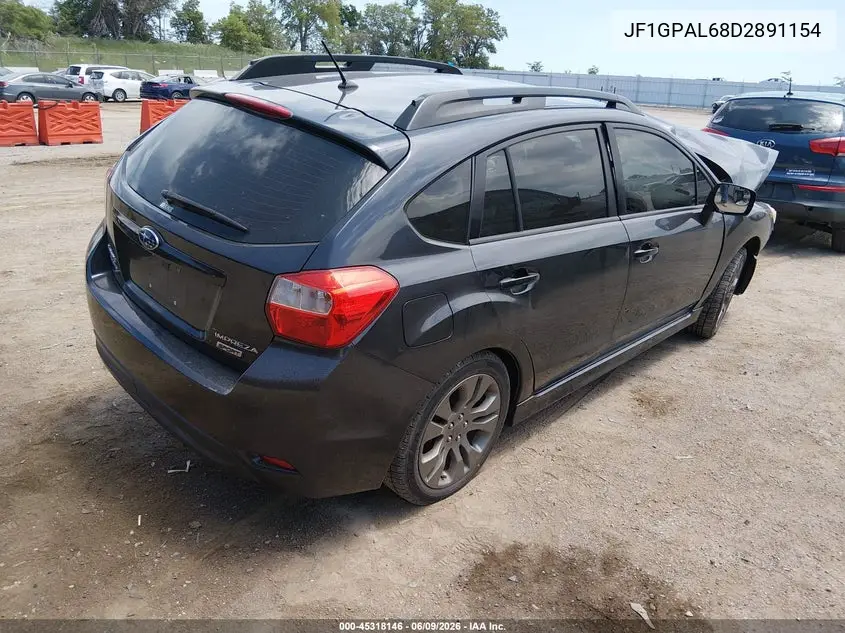 2013 Subaru Impreza 2.0I Sport Premium VIN: JF1GPAL68D2891154 Lot: 45318146