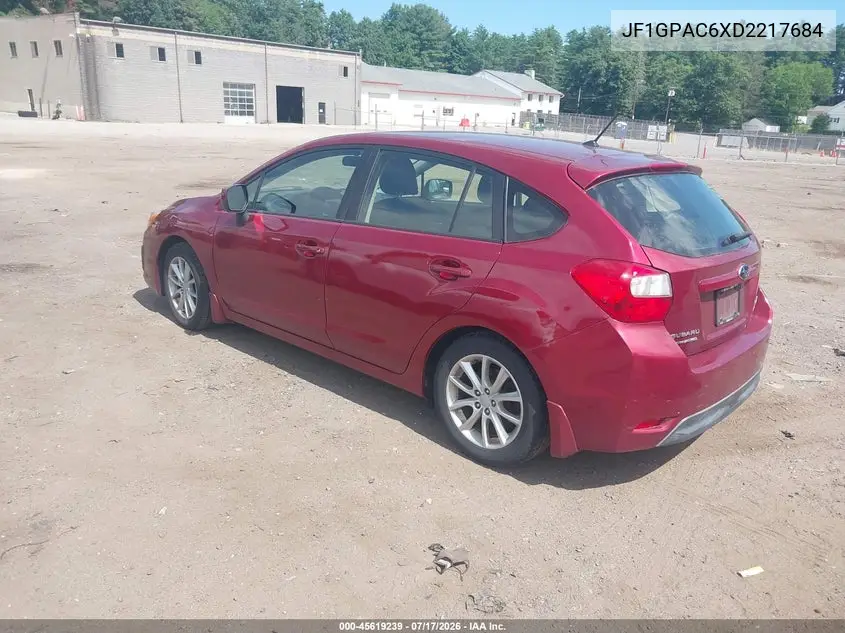2013 Subaru Impreza 2.0I Premium VIN: JF1GPAC6XD2217684 Lot: 45619239
