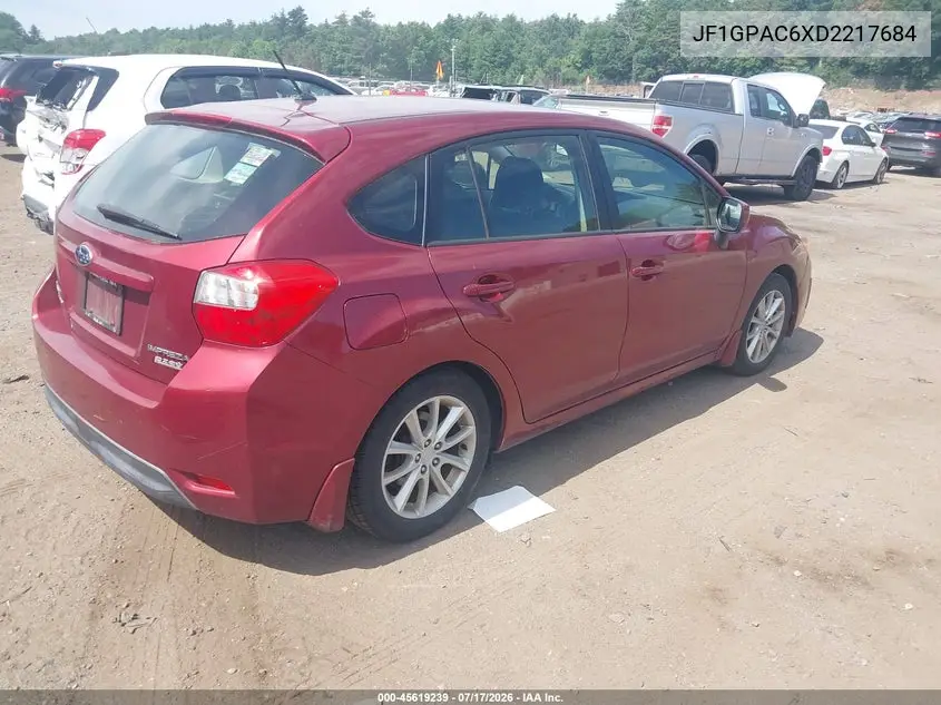 2013 Subaru Impreza 2.0I Premium VIN: JF1GPAC6XD2217684 Lot: 45619239