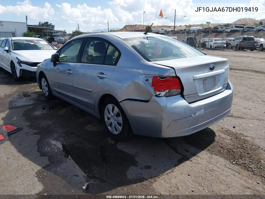 2013 Subaru Impreza 2.0I VIN: JF1GJAA67DH019419 Lot: 45686832