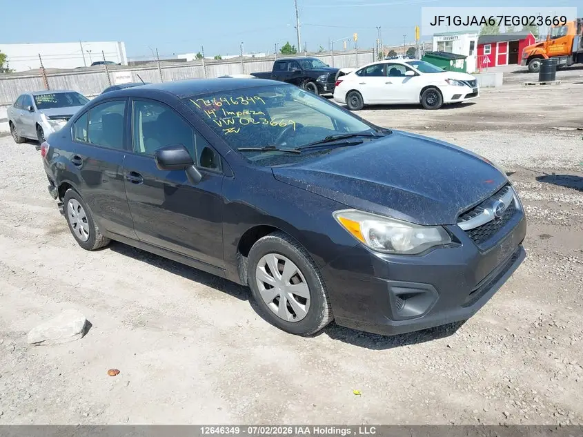 2014 Subaru Impreza 2.0I VIN: JF1GJAA67EG023669 Lot: 12646349