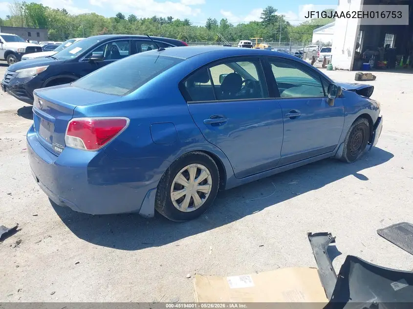 2014 Subaru Impreza 2.0I VIN: JF1GJAA62EH016753 Lot: 45194001