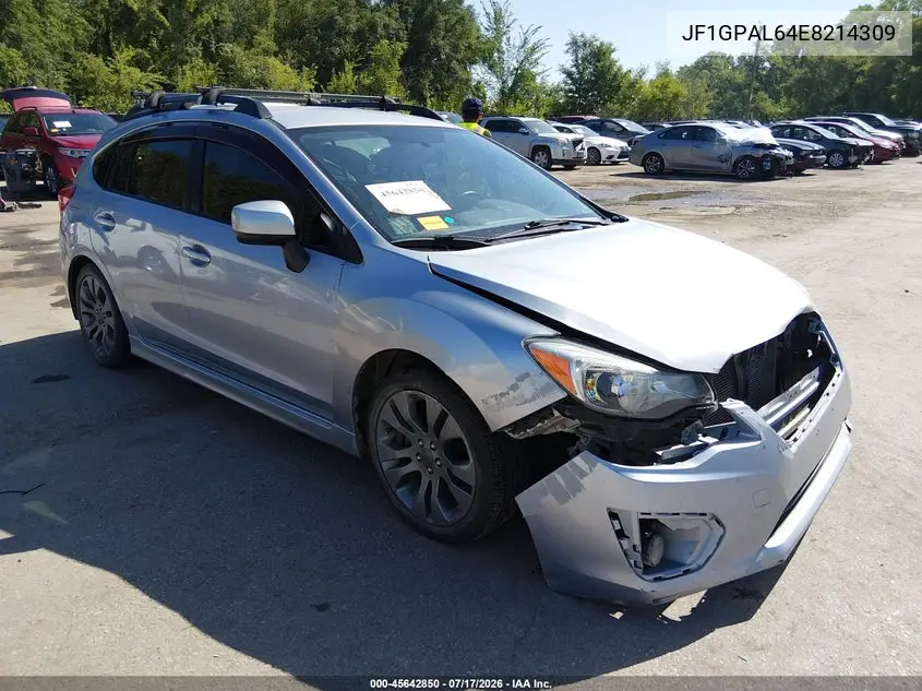 2014 Subaru Impreza 2.0I Sport Premium VIN: JF1GPAL64E8214309 Lot: 45642850