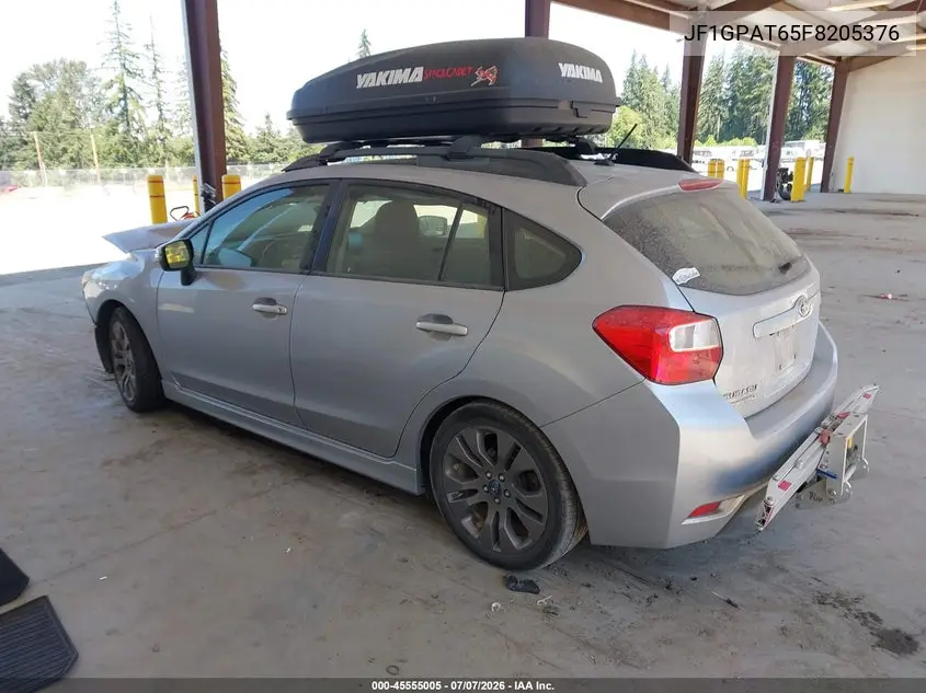 2015 Subaru Impreza 2.0I Sport Premium VIN: JF1GPAT65F8205376 Lot: 45555005