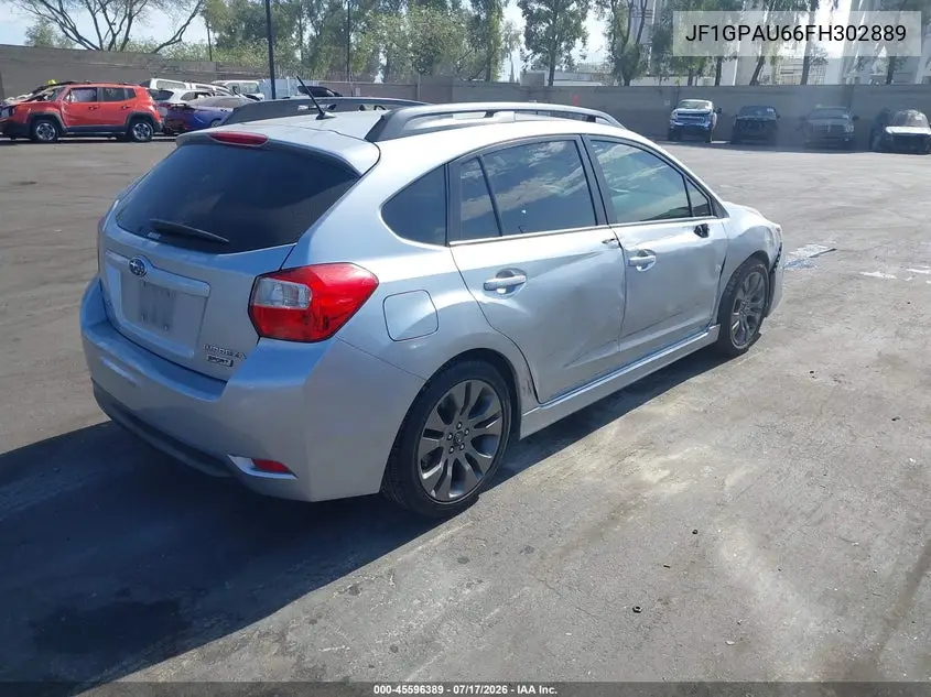 2015 Subaru Impreza 2.0I Sport Premium VIN: JF1GPAU66FH302889 Lot: 45596389