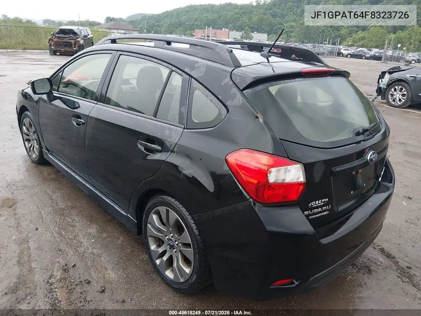 2015 Subaru Impreza 2.0I Sport Premium VIN: JF1GPAT64F8323726 Lot: 45618249