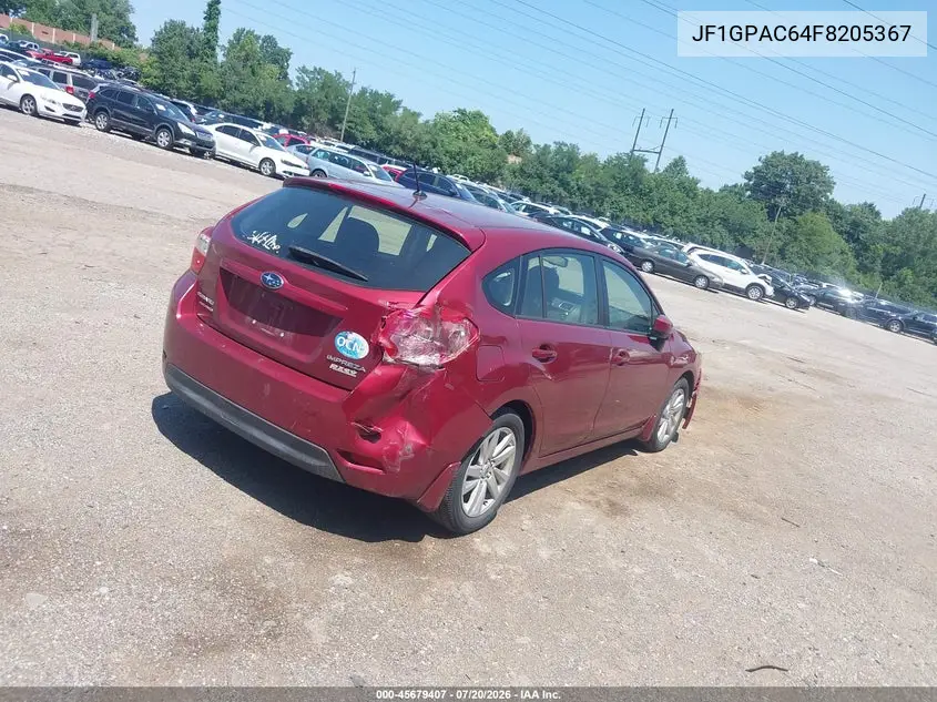 2015 Subaru Impreza 2.0I Premium VIN: JF1GPAC64F8205367 Lot: 45679407
