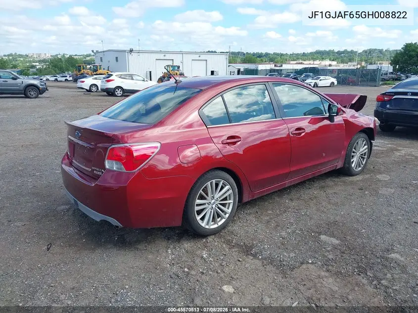 2016 Subaru Impreza 2.0I Premium VIN: JF1GJAF65GH008822 Lot: 45570513
