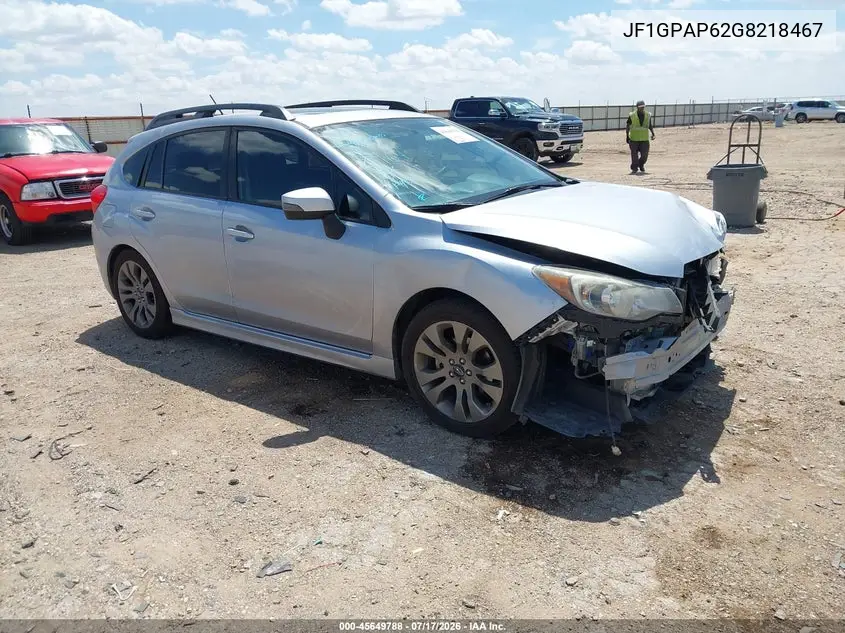 2016 Subaru Impreza 2.0I Sport Premium VIN: JF1GPAP62G8218467 Lot: 45649788