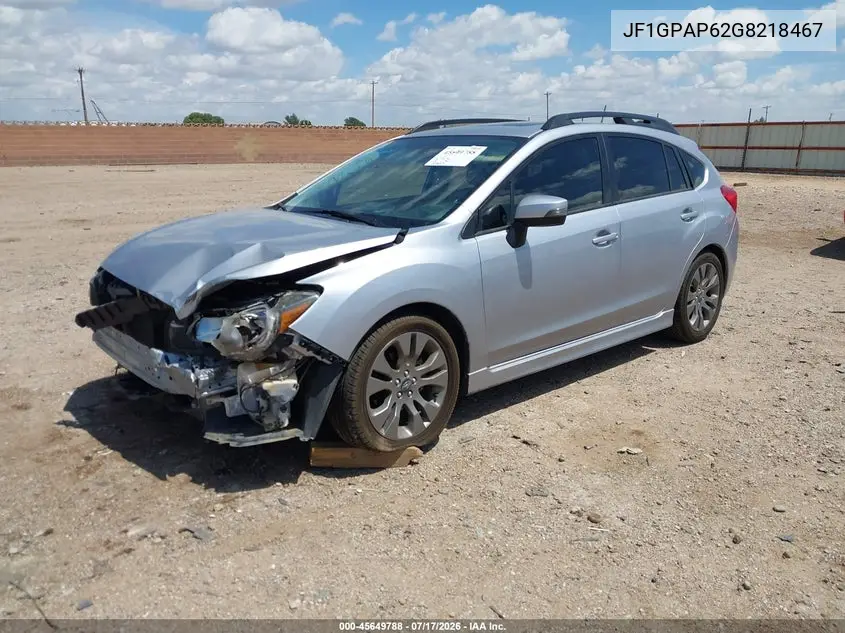 2016 Subaru Impreza 2.0I Sport Premium VIN: JF1GPAP62G8218467 Lot: 45649788