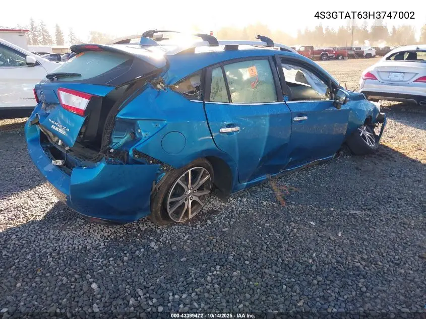 4S3GTAT63H3747002 2017 Subaru Impreza 2.0I Limited