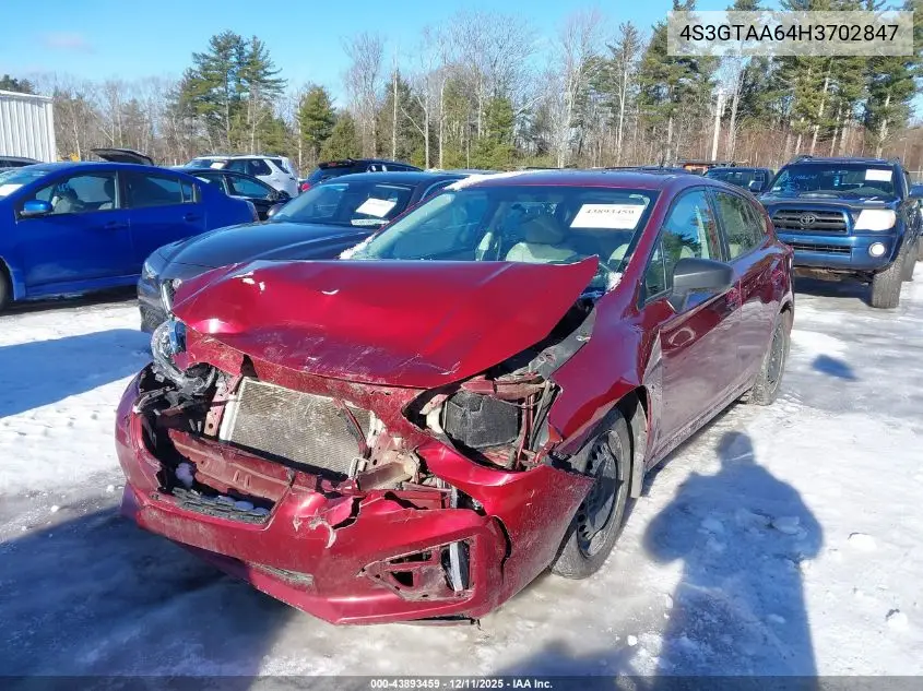 4S3GTAA64H3702847 2017 Subaru Impreza 2.0I