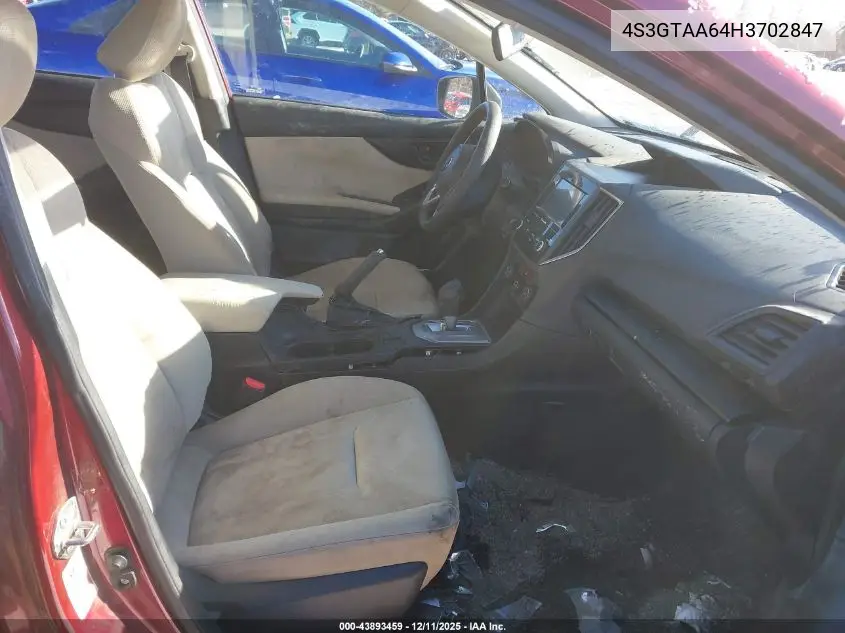 4S3GTAA64H3702847 2017 Subaru Impreza 2.0I