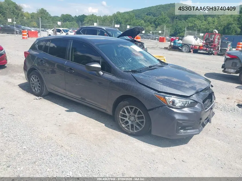 2017 Subaru Impreza 2.0I VIN: 4S3GTAA65H3740409 Lot: 45537804