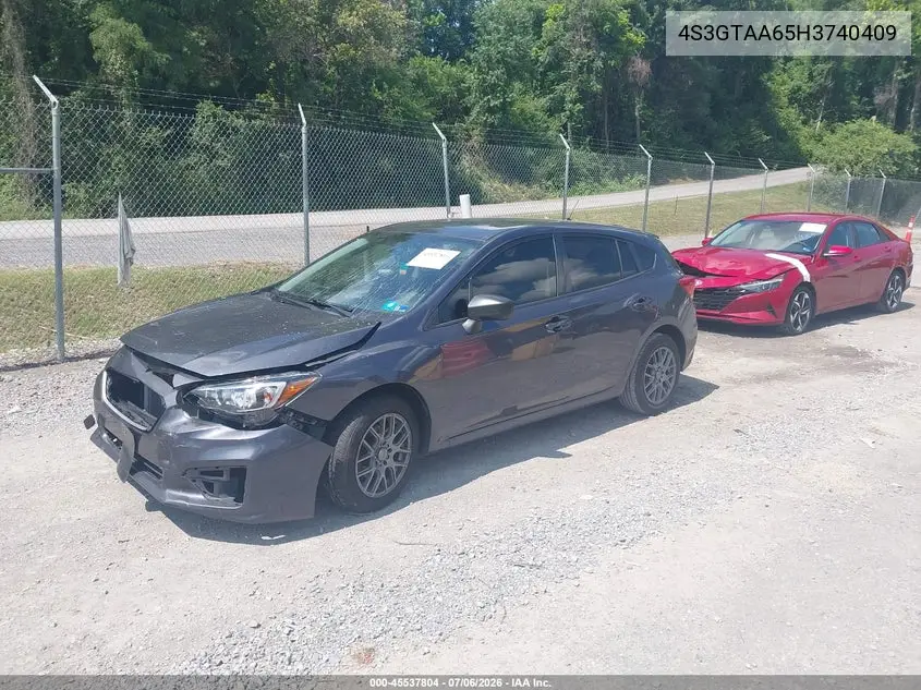 2017 Subaru Impreza 2.0I VIN: 4S3GTAA65H3740409 Lot: 45537804