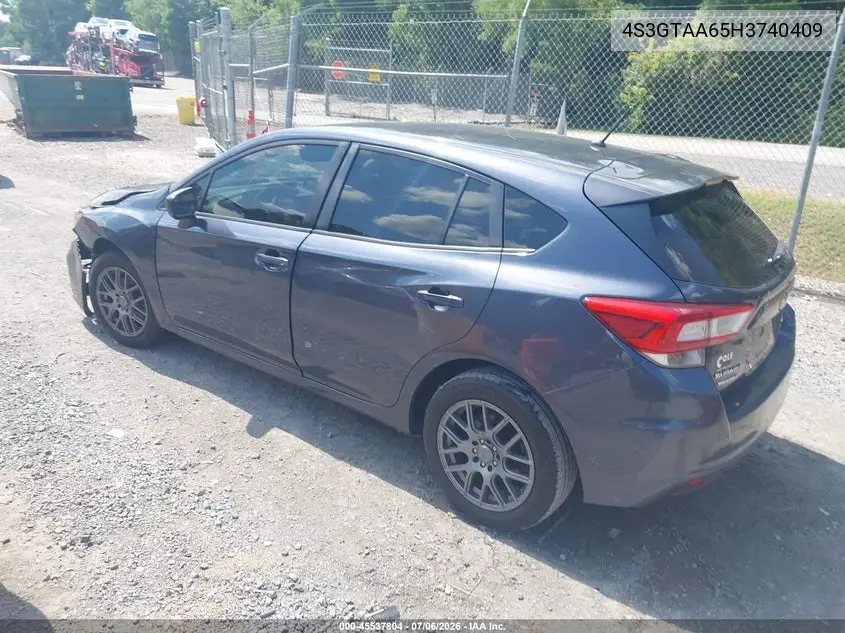2017 Subaru Impreza 2.0I VIN: 4S3GTAA65H3740409 Lot: 45537804