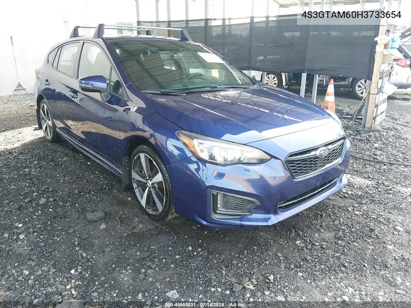 2017 Subaru Impreza 2.0I Sport VIN: 4S3GTAM60H3733654 Lot: 45555831