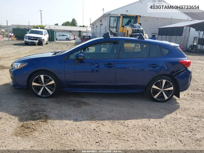2017 Subaru Impreza 2.0I Sport VIN: 4S3GTAM60H3733654 Lot: 45555831