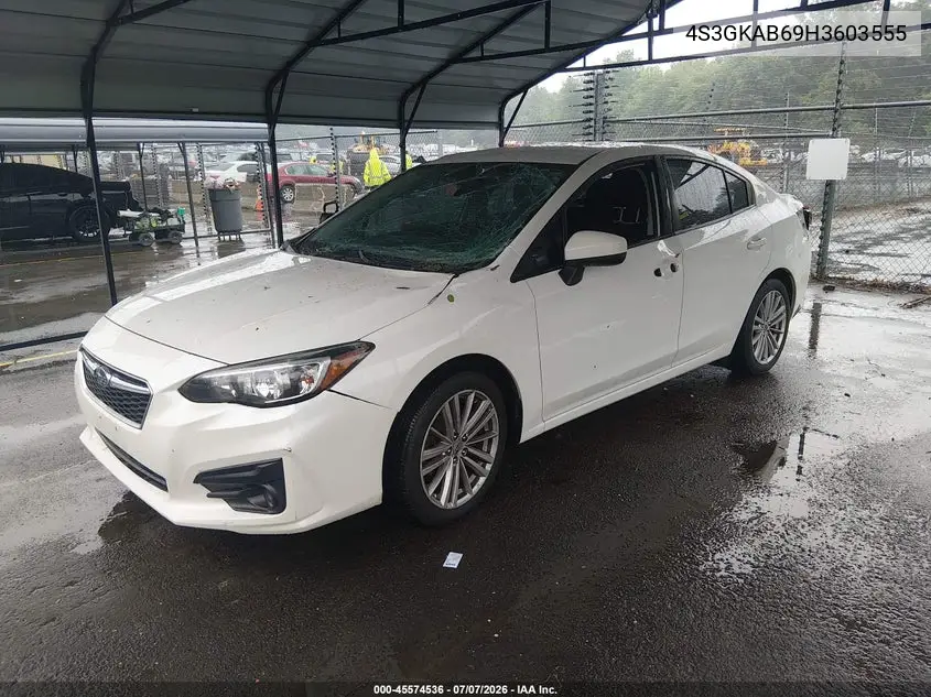 2017 Subaru Impreza 2.0I Premium VIN: 4S3GKAB69H3603555 Lot: 45574536