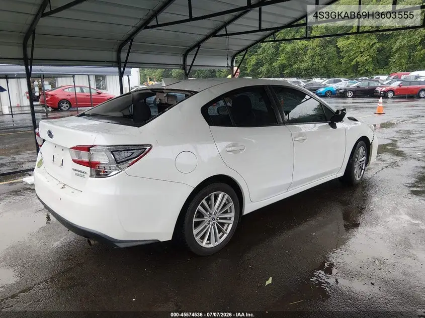 2017 Subaru Impreza 2.0I Premium VIN: 4S3GKAB69H3603555 Lot: 45574536
