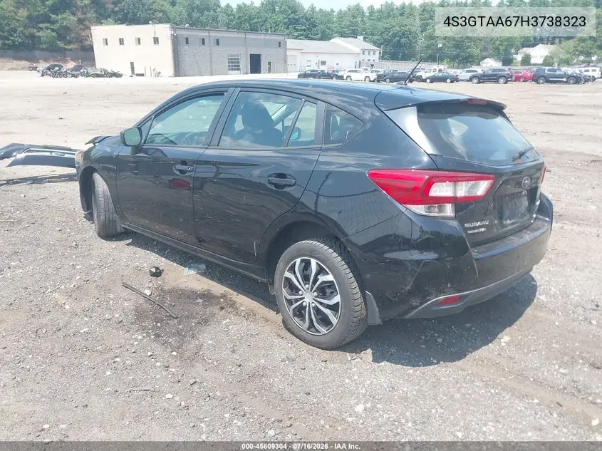 2017 Subaru Impreza 2.0I VIN: 4S3GTAA67H3738323 Lot: 45609304
