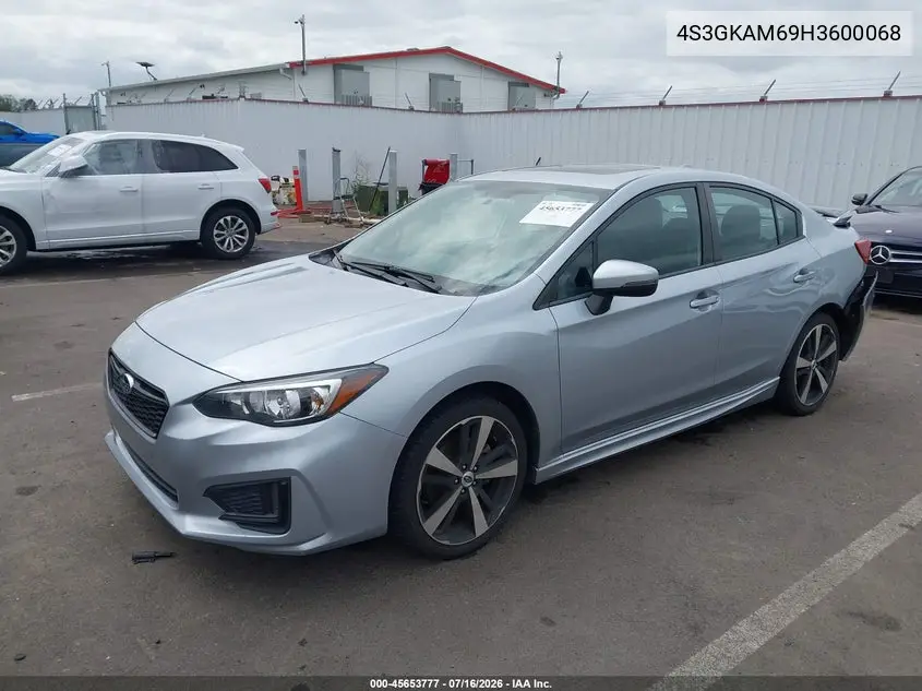 2017 Subaru Impreza 2.0I Sport VIN: 4S3GKAM69H3600068 Lot: 45653777