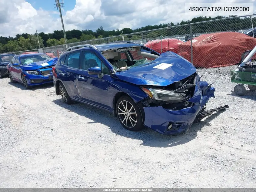 2017 Subaru Impreza 2.0I Limited VIN: 4S3GTAT62H3752000 Lot: 45664971