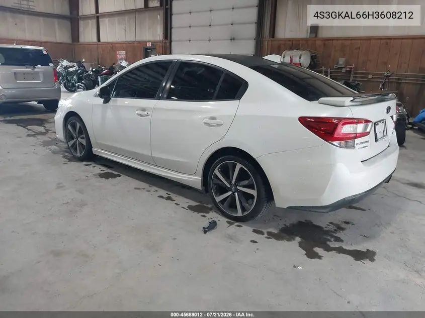 2017 Subaru Impreza 2.0I Sport VIN: 4S3GKAL66H3608212 Lot: 45689012