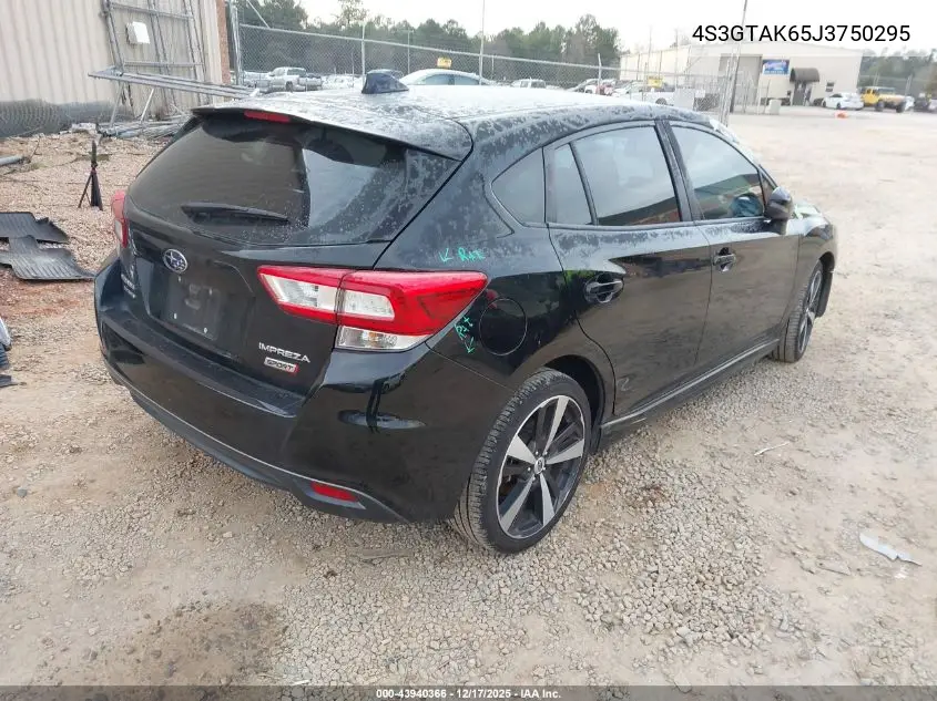 4S3GTAK65J3750295 2018 Subaru Impreza 2.0I Sport